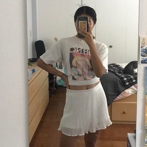 White Pleated Skort Chiffon
